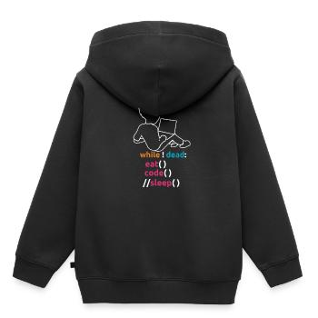 Codeurs Informatique - Sweat Premium à capuche enfant bio - noir - Dos - AI Model Kid Male (0cm)