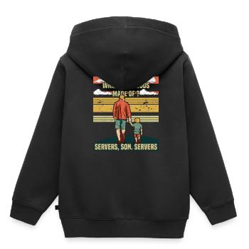Programmeur Papa - Clouds Server Fils - Sweat Premium à capuche enfant bio - noir - Dos - AI Model Kid Male (0cm)