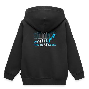 Wakeboard Evolution Next Level Femme, Wakeskate - Sweat Premium à capuche enfant bio - noir - Dos - AI Model Kid Male (0cm)