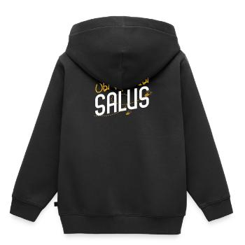 Ubi Apis Ibi Salus - Sweat Premium à capuche enfant bio - noir - Dos - AI Model Kid Male (0cm)