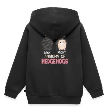 Anatomie du hérisson - Sweat Premium à capuche enfant bio - noir - Dos - AI Model Kid Male (0cm)