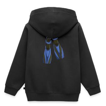 Diving Fins - Sweat Premium à capuche enfant bio - noir - Dos - AI Model Kid Male (0cm)