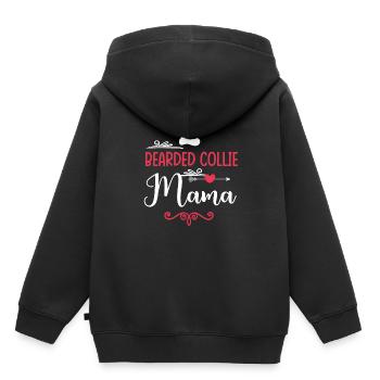 Bearded Collie Mama - Kinder Premium Organic Hoodie - Schwarz - Hinten - AI Model Kid Male (0cm)