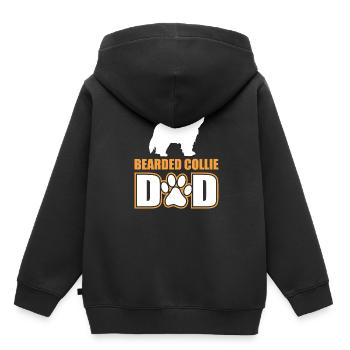 Bearded Collie Dad - Kinder Premium Organic Hoodie - Schwarz - Hinten - AI Model Kid Male (0cm)