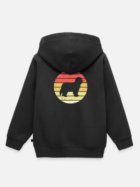 Bearded Collie Retro - Kinder Premium Organic Hoodie - Schwarz