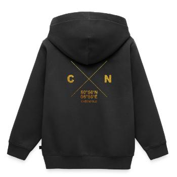 CGN Patrie Cologne Ehrenfeld Veedel coordonnées Kölle - Sweat Premium à capuche enfant bio - noir - Dos - AI Model Kid Male (0cm)
