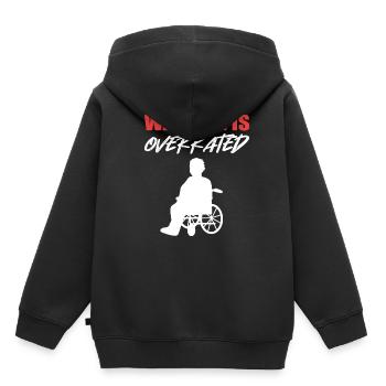 Rollstuhl - Kinder Premium Organic Hoodie - Schwarz - Hinten - AI Model Kid Male (0cm)