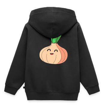 Oignon - Sweat Premium à capuche enfant bio - noir - Dos - AI Model Kid Male (0cm)