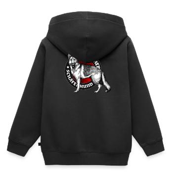Deutscher Schäferhund - Kinder Premium Organic Hoodie - Schwarz - Hinten - AI Model Kid Male (0cm)