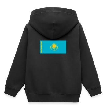 Drapeau national du Kazakhstan - Sweat Premium à capuche enfant bio - noir - Dos - AI Model Kid Male (0cm)