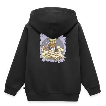 My Beard helps me with the Pokerface - Kinder Premium Organic Hoodie - Schwarz - Hinten - AI Model Kid Male (0cm)