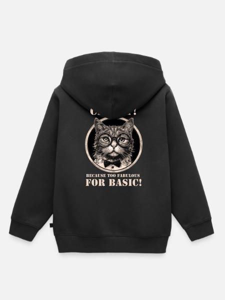 Katze - Kinder Premium Organic Hoodie - Schwarz