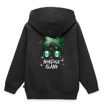 Île Norfolk - Sweat Premium à capuche enfant bio - noir - Dos - AI Model Kid Male (0cm)
