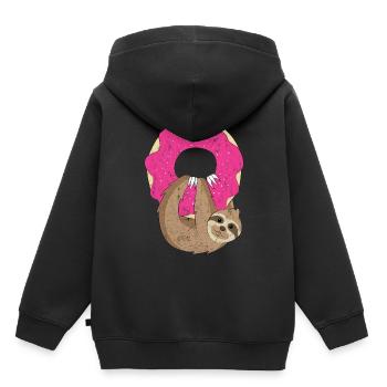 Donoth paresseux se détendre - Sweat Premium à capuche enfant bio - noir - Dos - AI Model Kid Male (0cm)