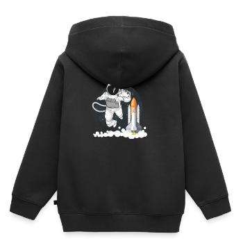 Astronaute dans l'espace - Sweat Premium à capuche enfant bio - noir - Dos - AI Model Kid Male (0cm)