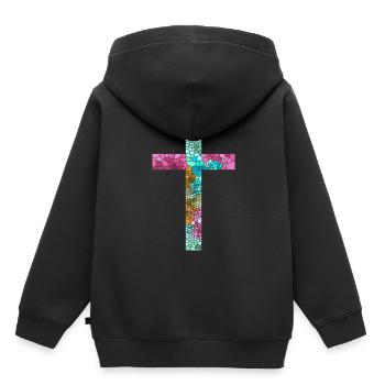 Kreuz Jesus Gott Religion Kirche Papst Vatikan - Kinder Premium Organic Hoodie - Schwarz - Hinten - AI Model Kid Male (0cm)