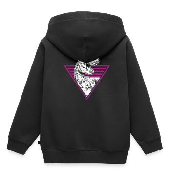 Dinosaurs T Rex Extinct Dinosaurs Vaporwave - Sweat Premium à capuche enfant bio - noir - Dos - AI Model Kid Male (0cm)