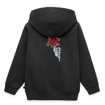 Rose Rouge Squelette Main Rose Fleur Rose Rouge Gothique - Sweat Premium à capuche enfant bio - noir - Dos - AI Model Kid Male (0cm)
