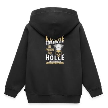 Köche sterben nie Sie fahren zur Hölle Meisterkoch - Kinder Premium Organic Hoodie - Schwarz - Hinten - AI Model Kid Male (0cm)