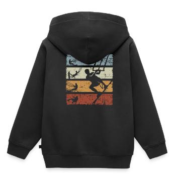Vintage Kiteboarding - Kinder Premium Organic Hoodie - Schwarz - Hinten - AI Model Kid Male (0cm)