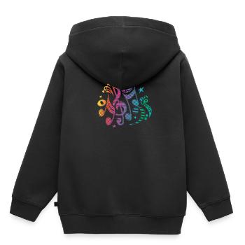 Musical Instrument Notes Musical Notes Music - Kids Premium Organic Hoodie - black - Back - AI Model Kid Male (0cm)