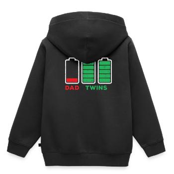 Dad Low Charge Battery Twins Full Charge Battery - Kids Premium Organic Hoodie - black - Back - AI Model Kid Male (0cm)