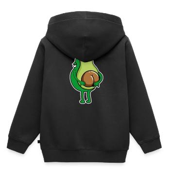 Avocat Ass Scratch Butt Avocat Lover Végétalien - Sweat Premium à capuche enfant bio - noir - Dos - AI Model Kid Male (0cm)