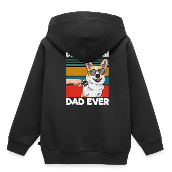 Meilleur corgi papa de tous les temps Meilleur chien Papa Fête des pères - Sweat Premium à capuche enfant bio - noir - Dos - AI Model Kid Male (0cm)
