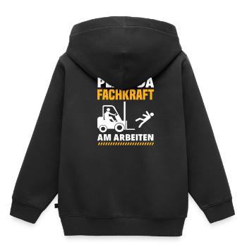 Staplerfahrer Lager Lagerarbeiter - Kinder Premium Organic Hoodie - Schwarz - Hinten - AI Model Kid Male (0cm)
