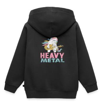 Heavy Metal Einhorn Musiker - Kinder Premium Organic Hoodie - Schwarz - Hinten - AI Model Kid Male (0cm)