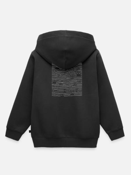 Cat Line Cat Cat Lines Hideout - Kids Premium Organic Hoodie - black