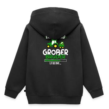 Einzelkind Großer Bruder Loading Traktor - Kinder Premium Organic Hoodie - Schwarz - Hinten - AI Model Kid Male (0cm)