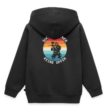 Paintball Rechercher des adversaires sans victimes - Sweat Premium à capuche enfant bio - noir - Dos - AI Model Kid Male (0cm)