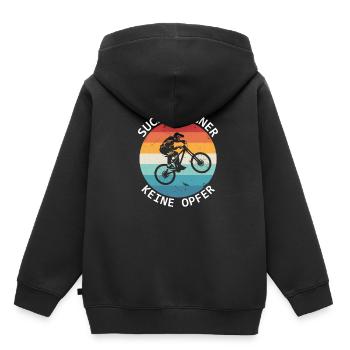 Suche Gegner Keine Opfer Mountainbike Fahrrad MTB - Kinder Premium Organic Hoodie - Schwarz - Hinten - AI Model Kid Male (0cm)