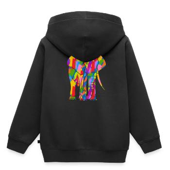 Elephant Colorful - Kids Premium Organic Hoodie - black - Back - AI Model Kid Male (0cm)