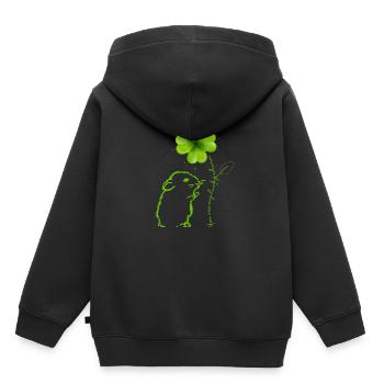 Tu es mon hamster porte-bonheur - Sweat Premium à capuche enfant bio - noir - Dos - AI Model Kid Male (0cm)