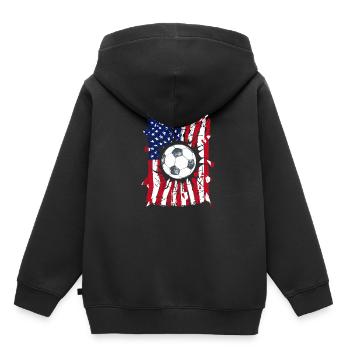 Football USA Flag - Kids Premium Organic Hoodie - black - Back - AI Model Kid Male (0cm)
