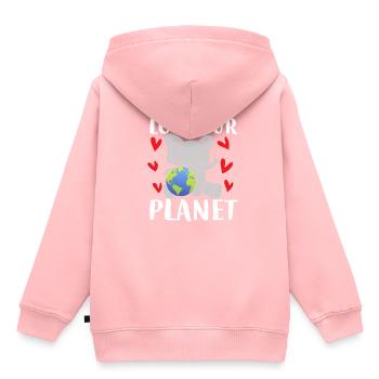 Love Our Planet Elephant Earth - Kinder Premium Organic Hoodie - Rosa - Hinten - AI Model Kid Female (0cm)