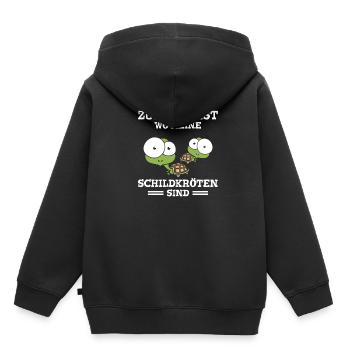 Zuhause Ist Wo Meine Schildkröten Sind - Kinder Premium Organic Hoodie - Schwarz - Hinten - AI Model Kid Male (0cm)