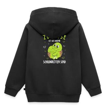 Zuhause Ist Wo Meine Schildkröten Sind - Kinder Premium Organic Hoodie - Schwarz - Hinten - AI Model Kid Male (0cm)