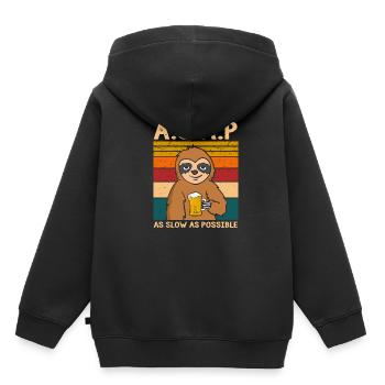 A.S.A.P. As Slow As Possible Faultier - Kinder Premium Organic Hoodie - Schwarz - Hinten - AI Model Kid Male (0cm)