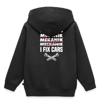 Automechaniker Spruch - Kinder Premium Organic Hoodie - Schwarz - Hinten - AI Model Kid Male (0cm)