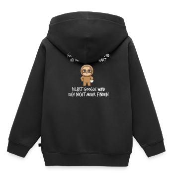 Fass meinen Kaffee an und ich klatsch dich so hart - Kinder Premium Organic Hoodie - Schwarz - Hinten - AI Model Kid Male (0cm)