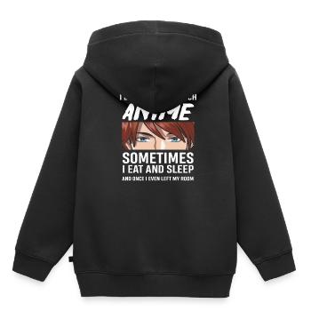 Anime - Sweat Premium à capuche enfant bio - noir - Dos - AI Model Kid Male (0cm)