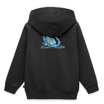 Mandala Swan Geometry Pattern - Sweat Premium à capuche enfant bio - noir - Dos - AI Model Kid Male (0cm)