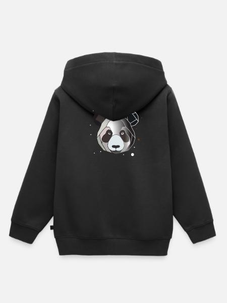 Panda Polygon Kunst Tier Geometrie - Kinder Premium Organic Hoodie - Schwarz