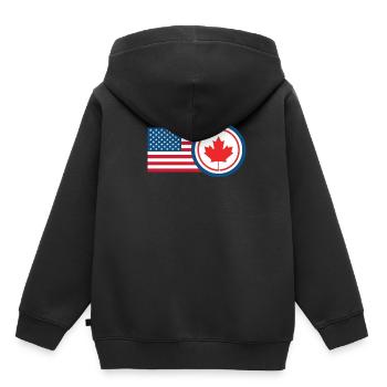 Kanada USA Fahne Herkunft - Kinder Premium Organic Hoodie - Schwarz - Hinten - AI Model Kid Male (0cm)