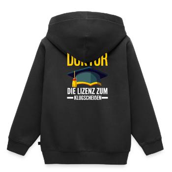 Doktortitel Abschluss - Kinder Premium Organic Hoodie - Schwarz - Hinten - AI Model Kid Male (0cm)