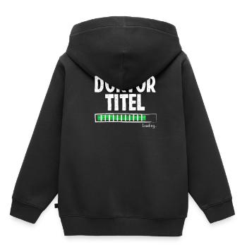 Doktortitel Lädt - Kinder Premium Organic Hoodie - Schwarz - Hinten - AI Model Kid Male (0cm)