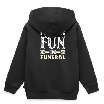 Drôle de dicton de pompes funèbres - Sweat Premium à capuche enfant bio - noir - Dos - AI Model Kid Male (0cm)